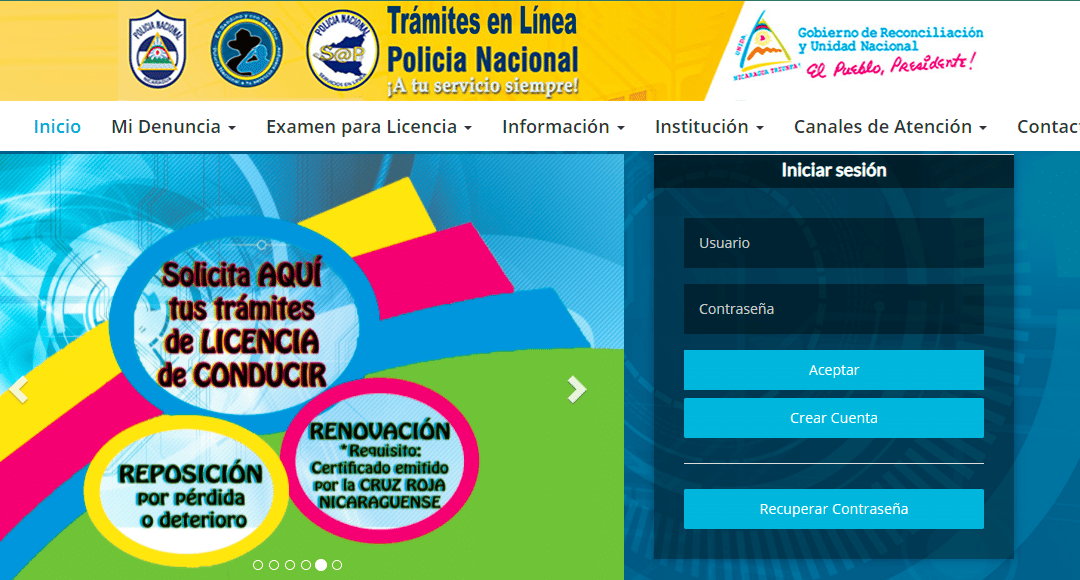 Online Procedures in the National Police of Nicaragua